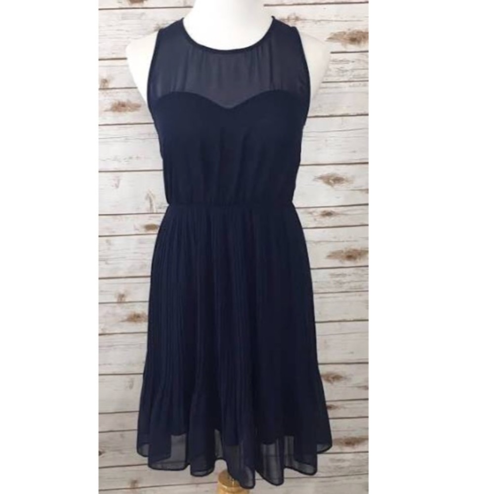 Urban Outfitters sweetheart dress in navy blue